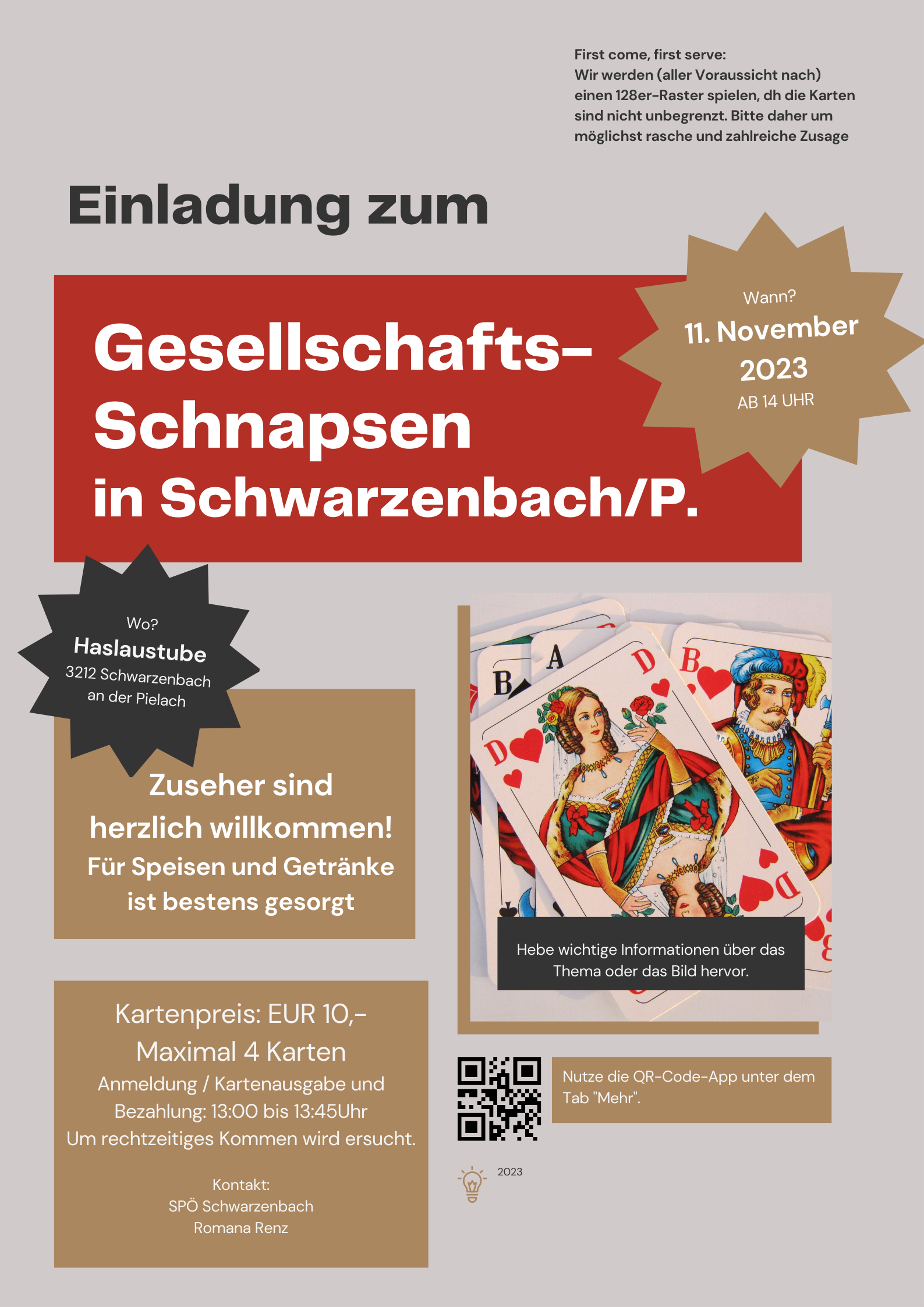 Plakat Gesellschaftsschnapsen